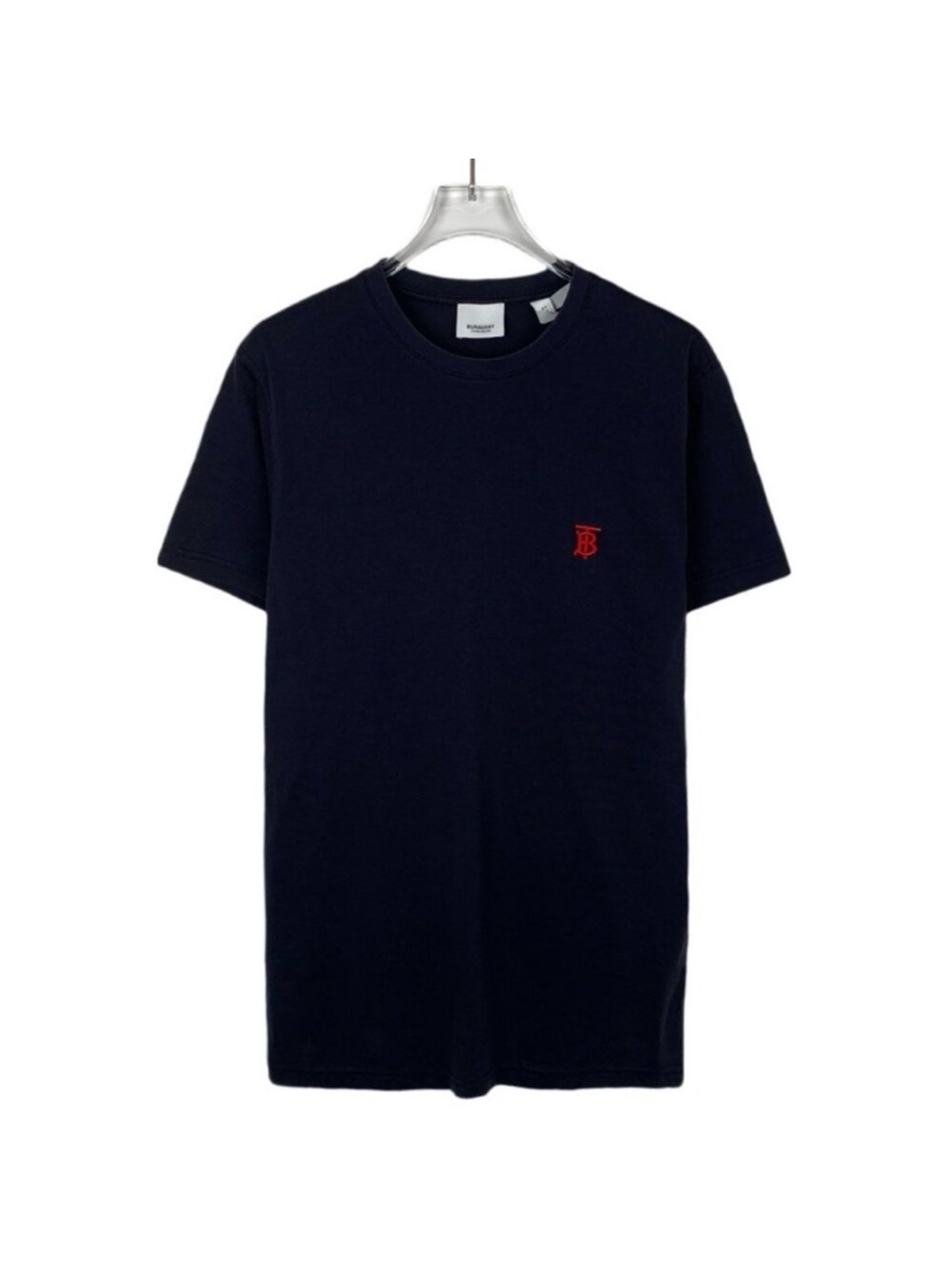 Men's Burberry Navy men’s Short-Sleeve Logo T-Shirt - Red Emblem. Size S